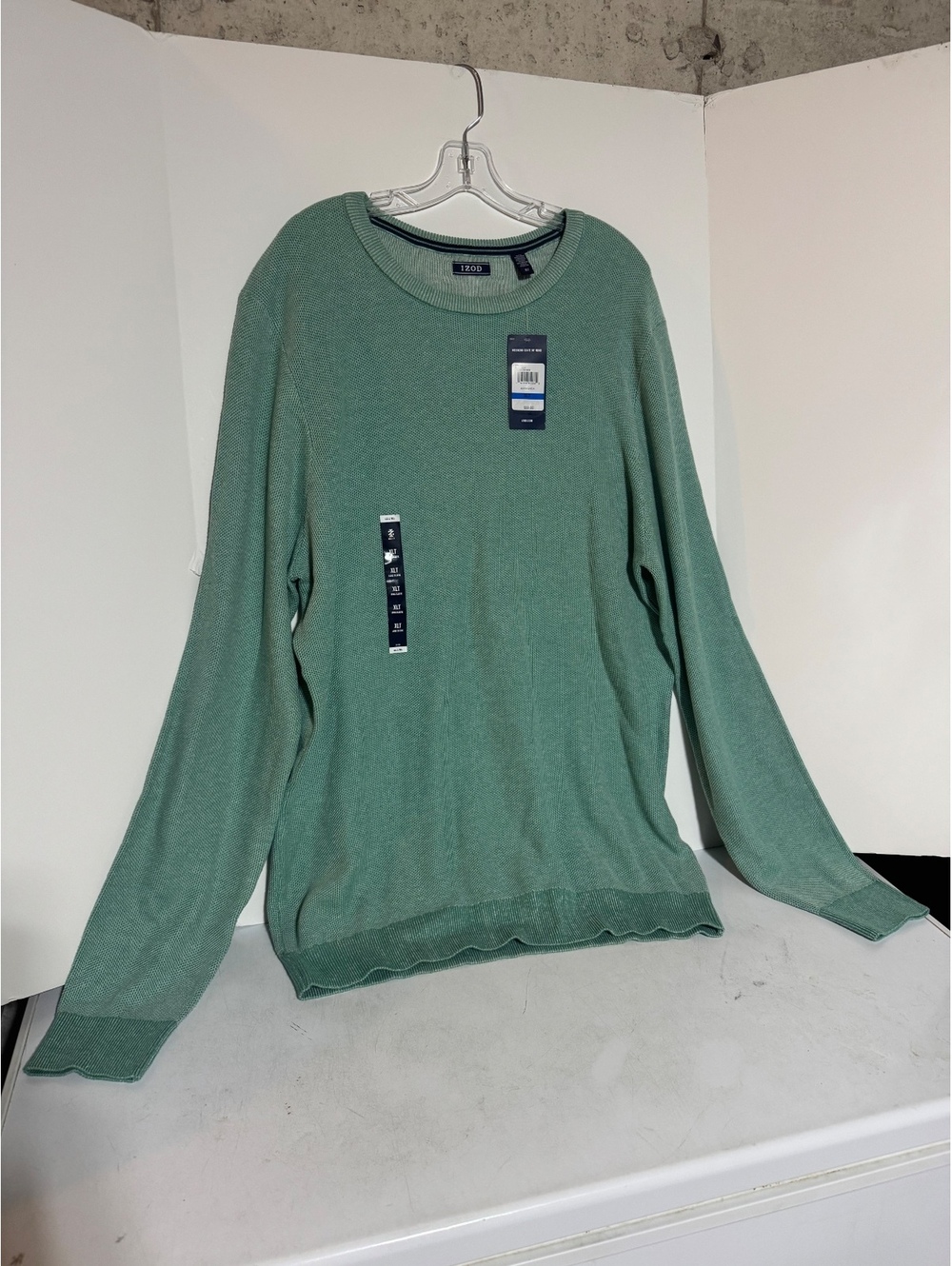 IZOD Beryl Green XLT 12GG Textured crewneck sweater